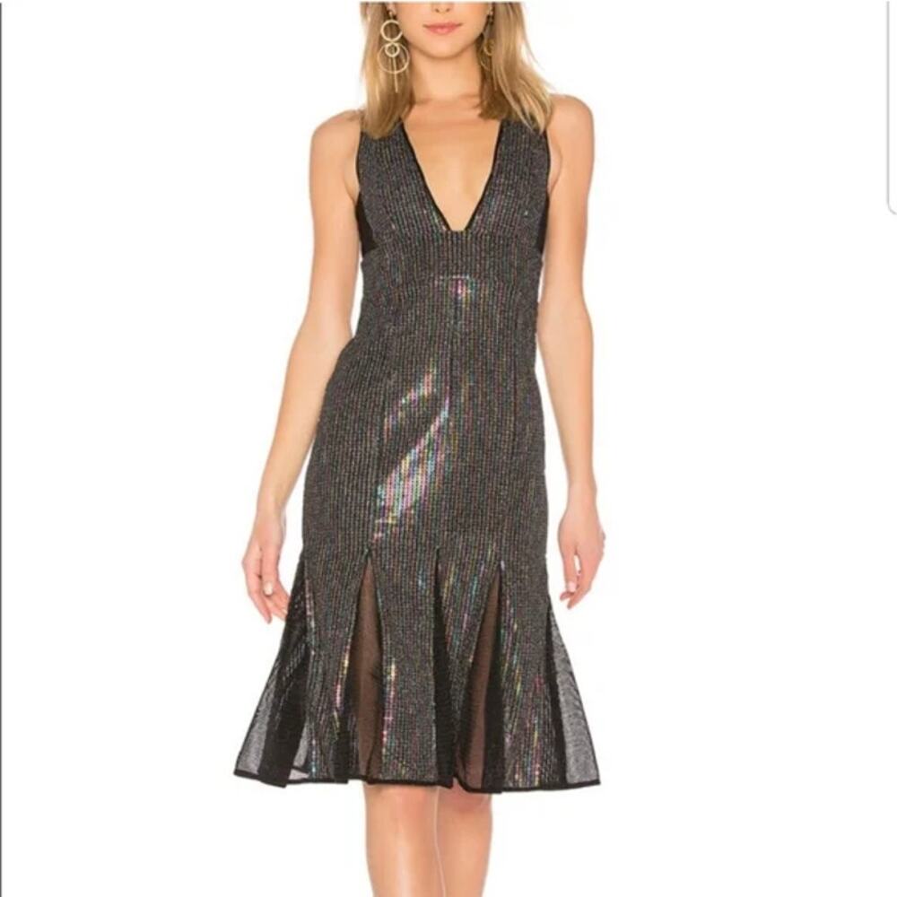 X by NBD Cheryl Temples Black Sequined Dress Women's Size M